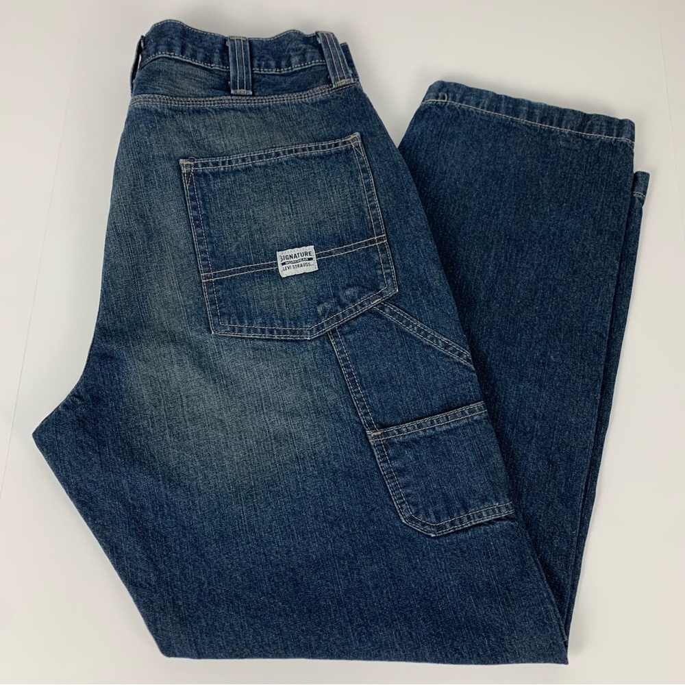 Levis Strauss Carpenter Jeans Y2k Signature Blue Denim Pants Mens Size 36